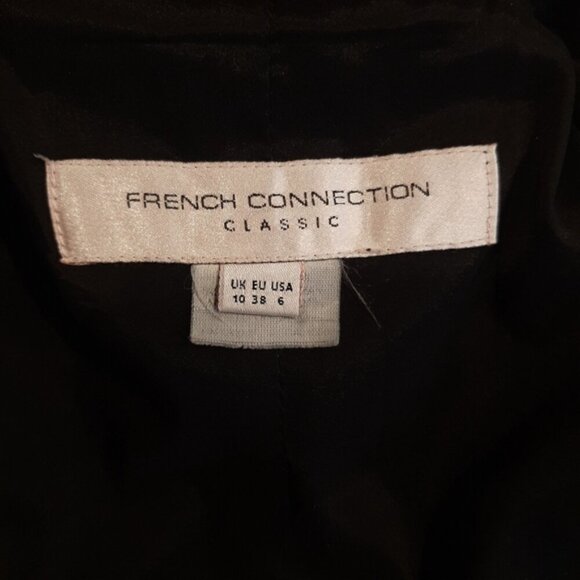 French Connection Linen Blazer Jacket  Black Fitted Size 6 Single Breasted - Picture 9 of 11